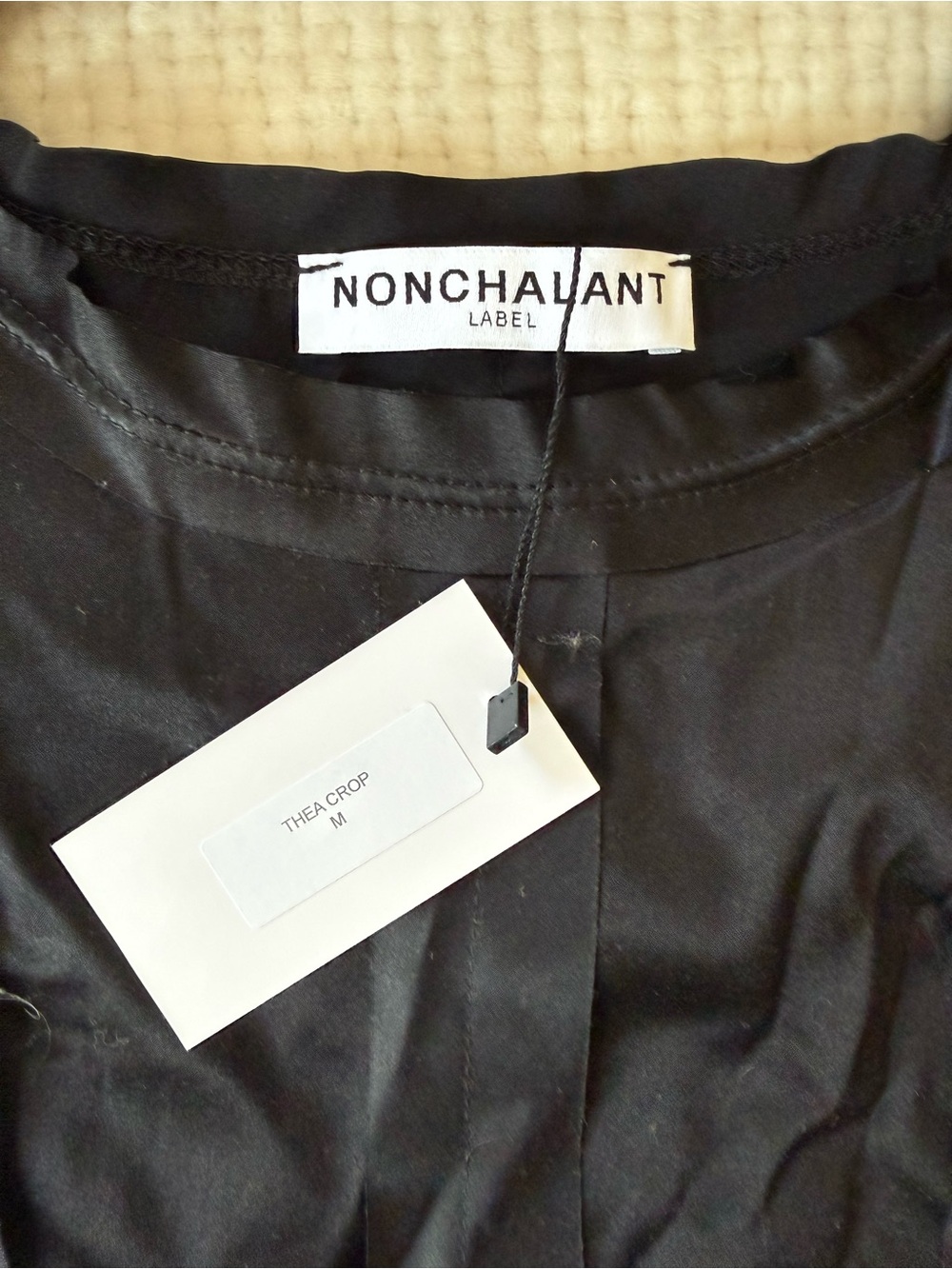 NONchalant Black Thea Crop Top